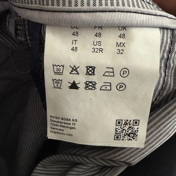 Hugo Boss Crigan Chino Pants Navy Regular Fit Cotton Stretch Men 32R (34x29) - Picture 10 of 12